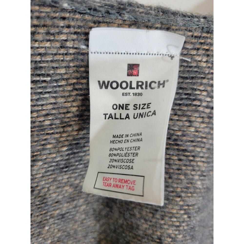 Woolrich Gray Leopard Print Leopard Print Fringed Wrap Shawl Women's One Size - Picture 3 of 7